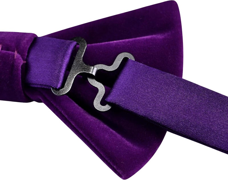 Branduce Velvet Bow Ties for Men Adjustable Pre-tie Bowtie Tuxedo Bowties for Wedding - Image 4